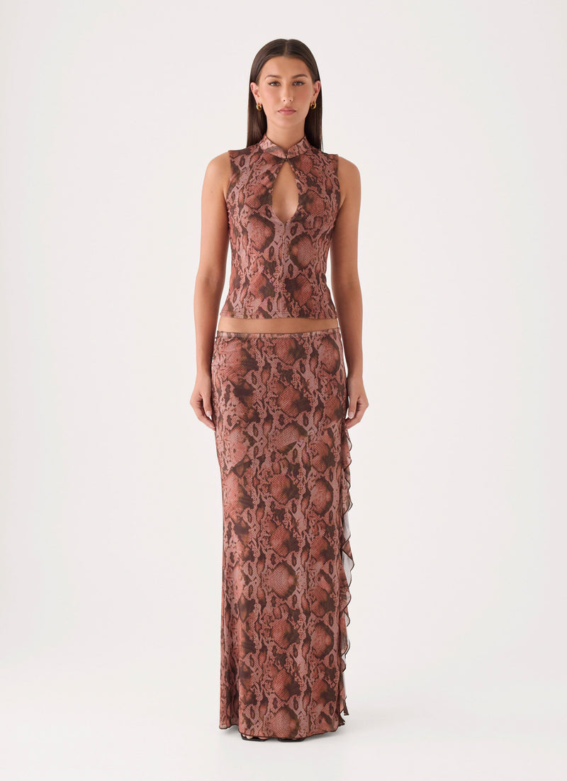 Strike First Keyhole Top - Snake Print