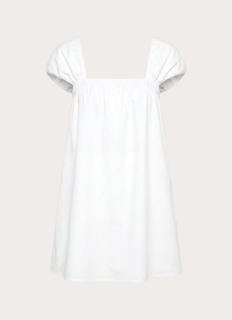 Sugar Blush Cotton Mini Dress - White  Peppermayo US