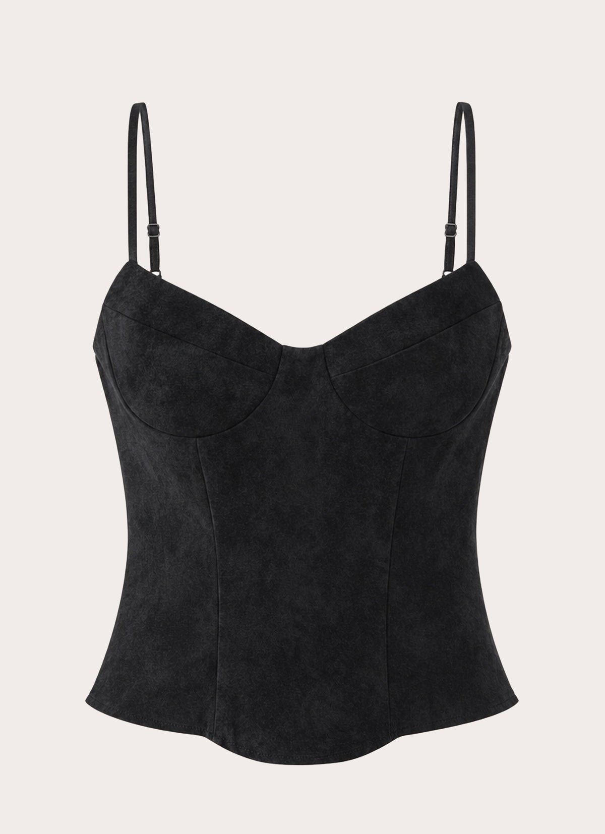 Sugar And Spice Faux Suede Corset Top - Black