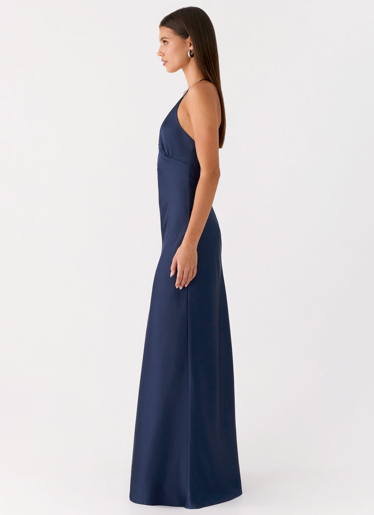 navy maxi summer dress Summer Classic Linen Open Back Maxi Dress