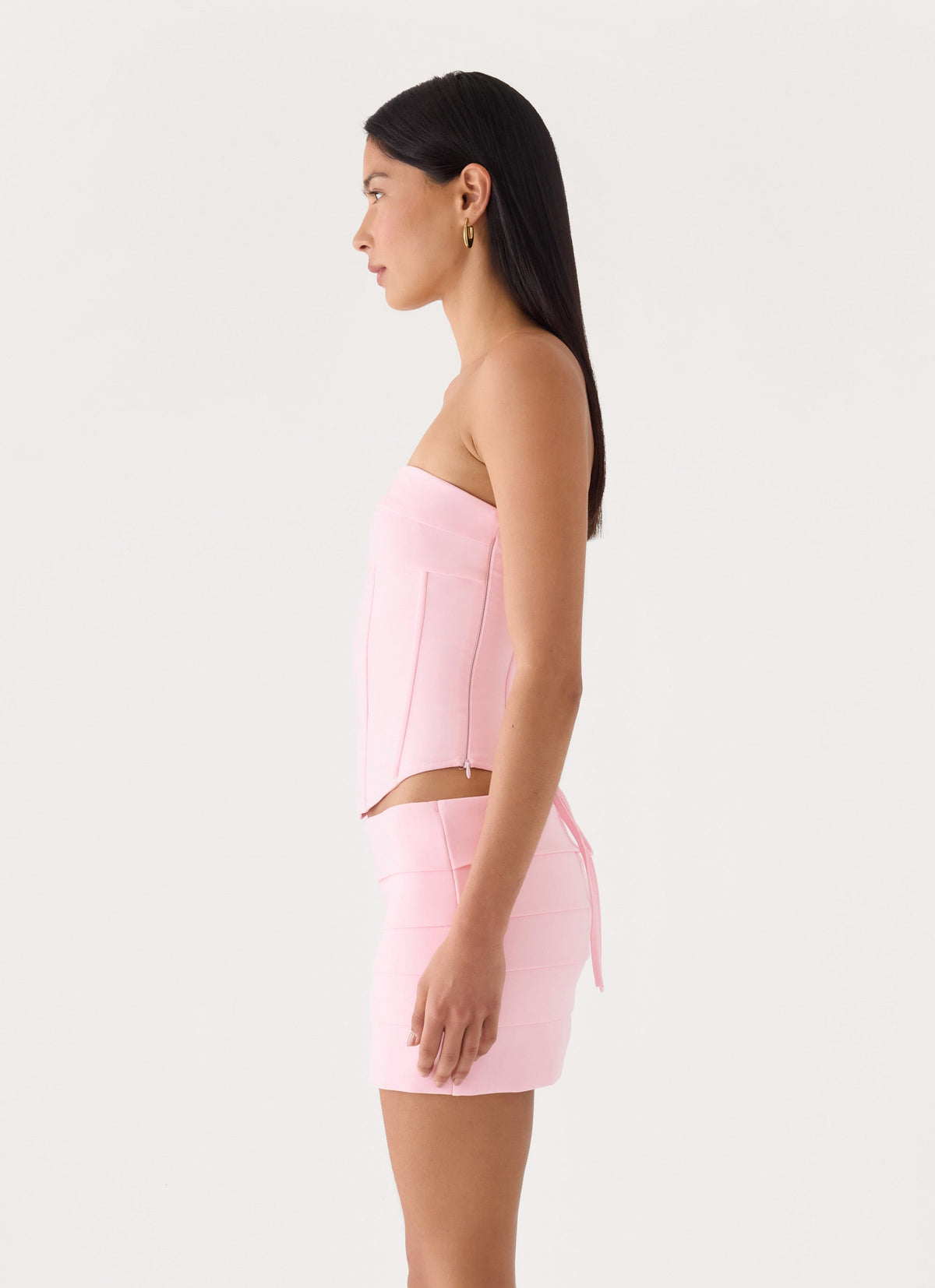Super Model Crepe Corset Top - Pink