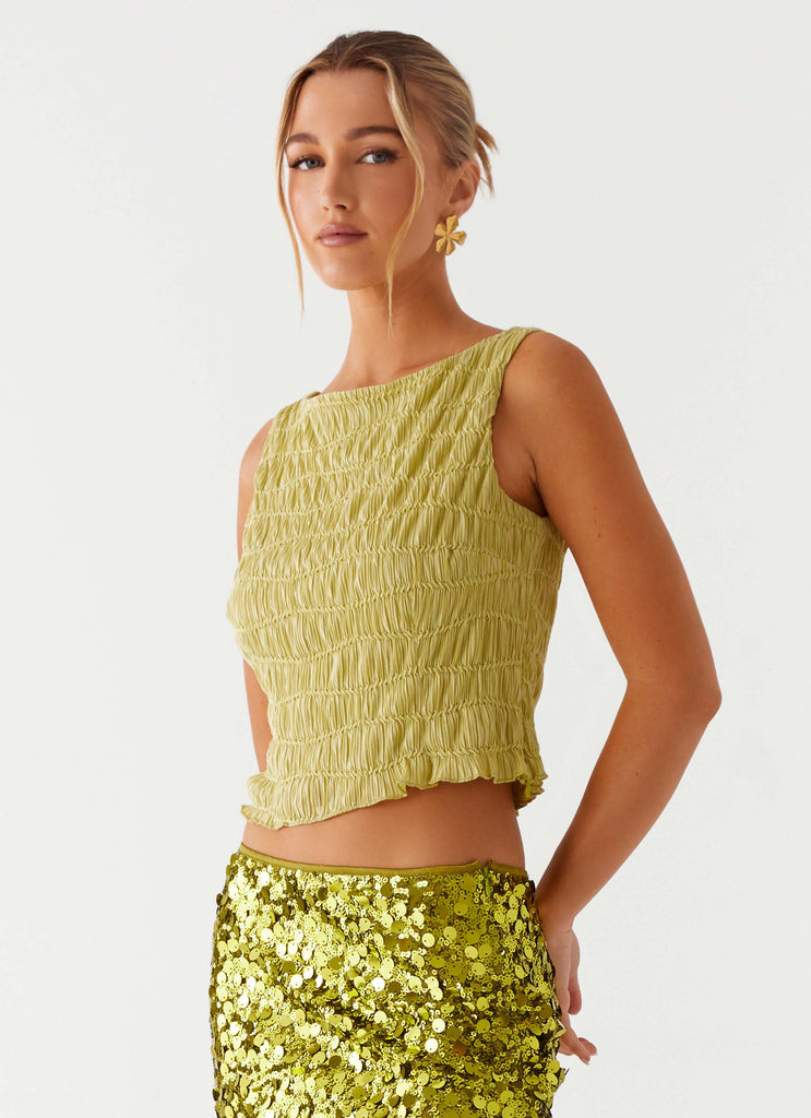 Supernova Boat Neck Top - Lime