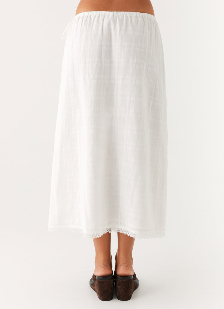 Sweet Lullaby Midi Skirt - White