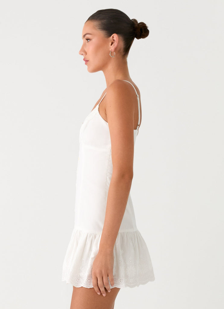 pacie broderie mini dress white Pacie Broderie Mini Dress