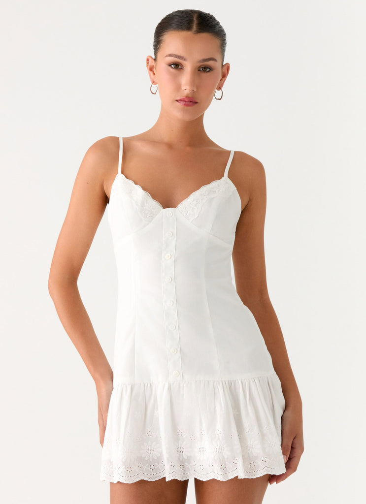 Sync Love Broderie Mini Dress - White Peppermayo US Sync Love Broderie Mini Dress - White Peppermayo US