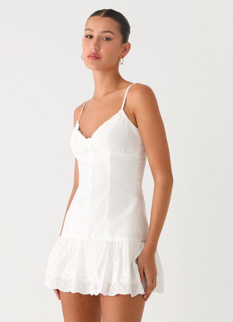 new chapters broderie mini dress white New Chapters Broderie Mini Dress | White | Womens