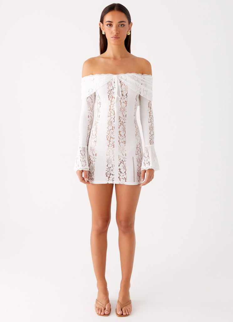 Syvanna Lace Mini Dress White 1 Peppermayo