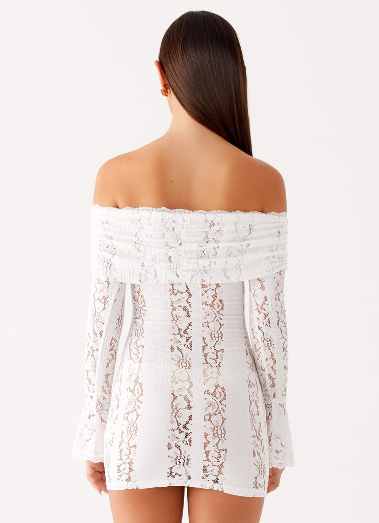 Syvanna Lace Mini Dress White 4 Peppermayo