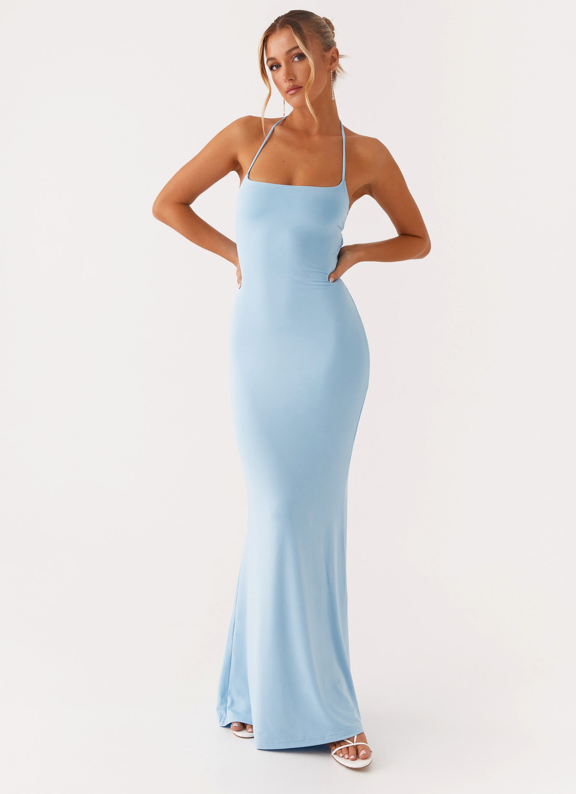 muted blue maxi dress Talk About Us Dropship Oversize A-line Long Cabinets & Chests flowy A Size:IT 42
