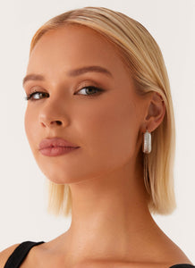 Talk To Me Hoop Earrings - Silver