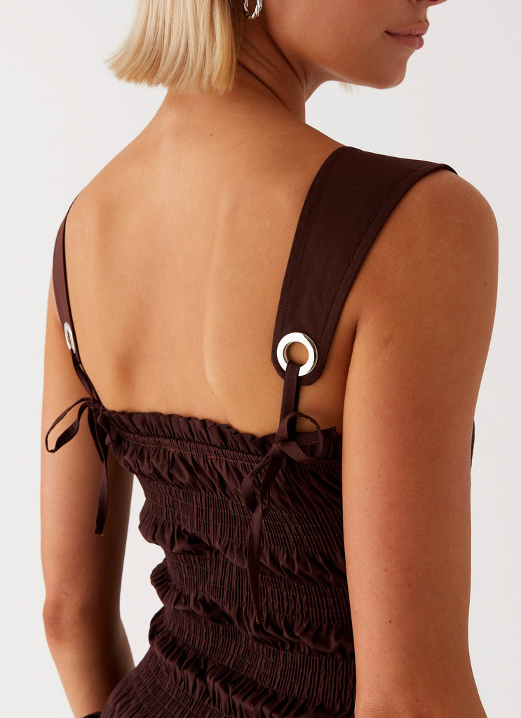 Tenielle Mini Dress - Brown Peppermayo US Tenielle Mini Dress - Brown Peppermayo US