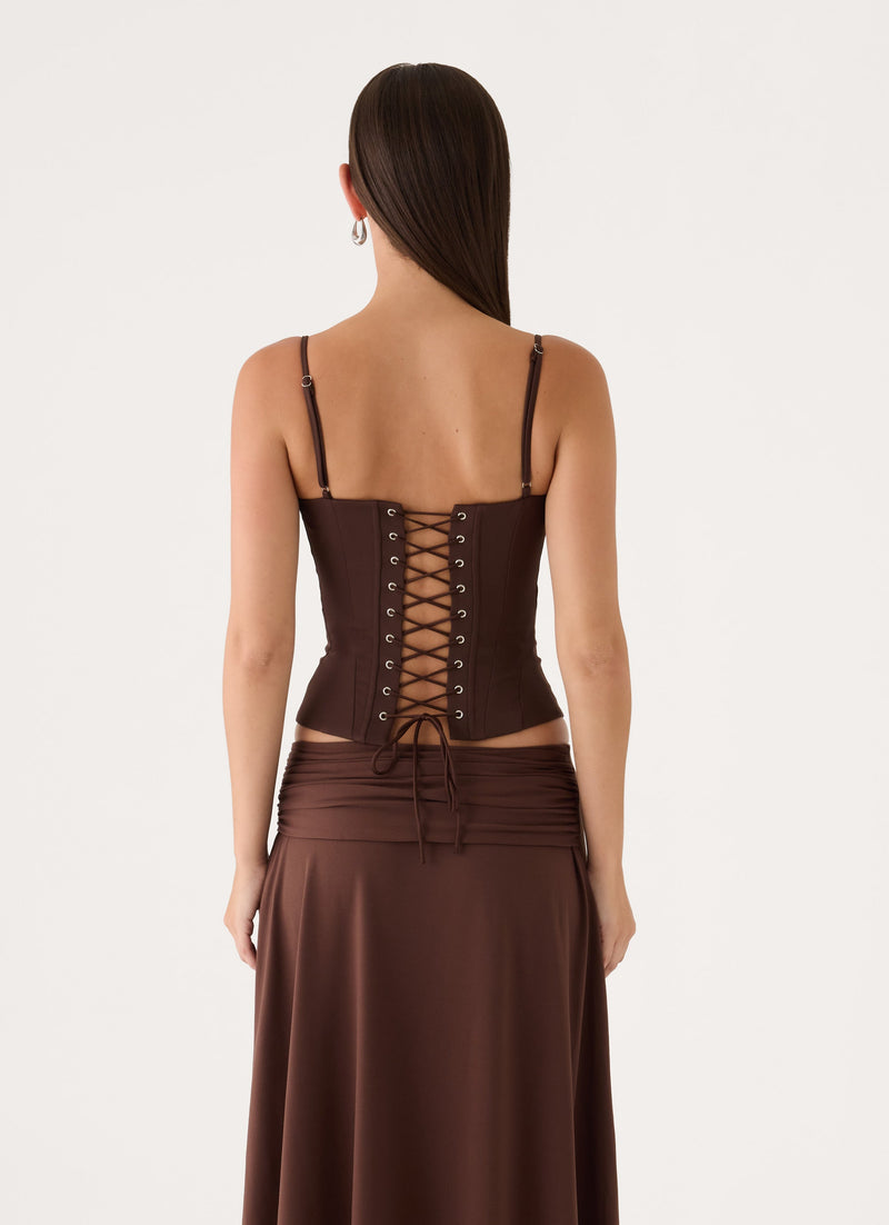 Tayana Corset Top - Chocolate