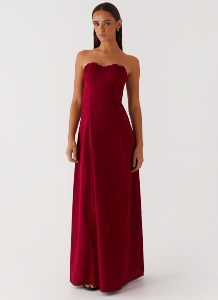 chinese dress ladies Tayla Linen Maxi Dress