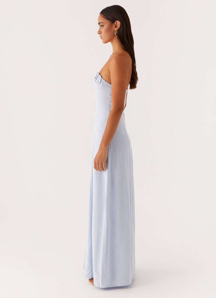 Tayla Linen Maxi Dress - Blue