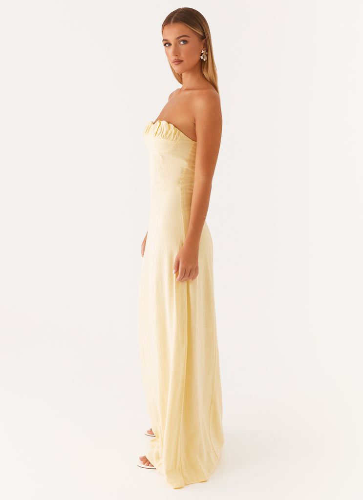 Tayla Linen Maxi Dress - Yellow