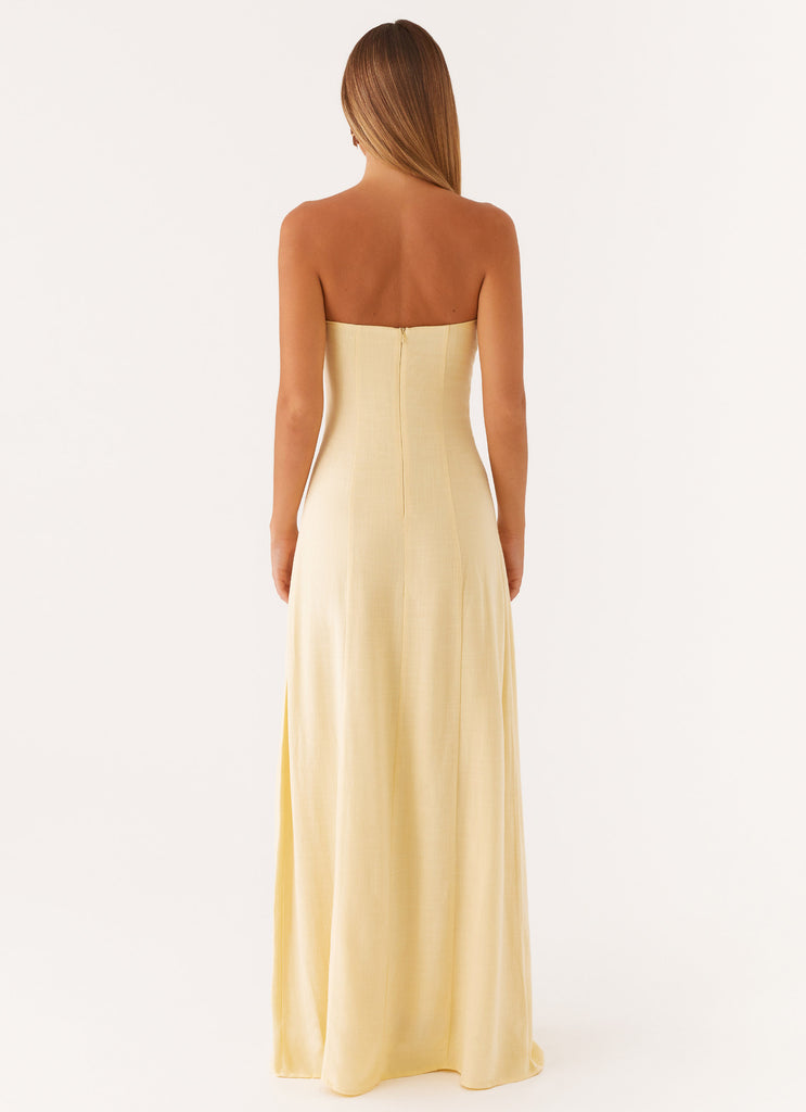 Tayla Linen Maxi Dress - Yellow