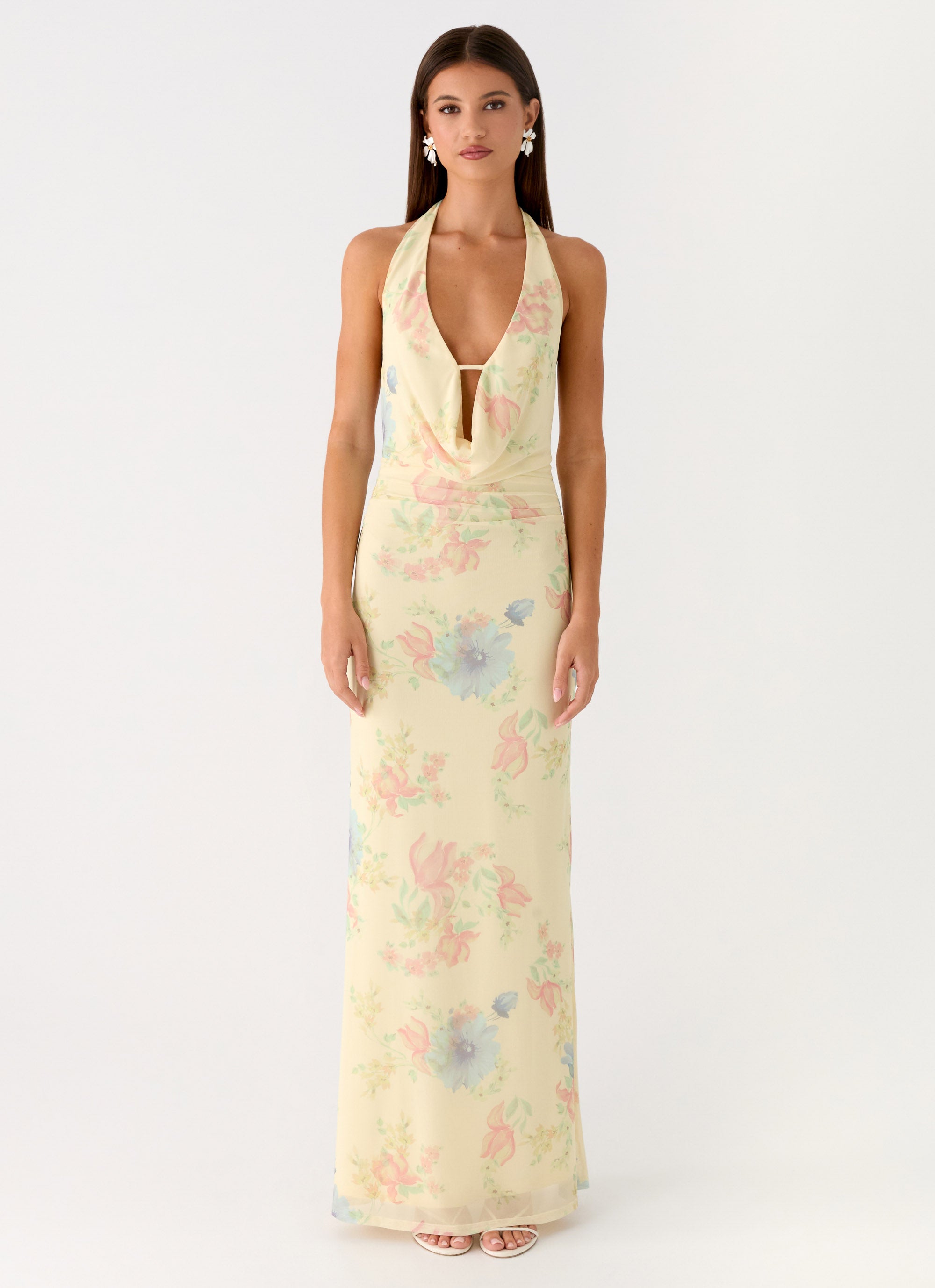 Dress Max Spring Tedder Halter Maxi Dress - Spring Meadow – Peppermayo US