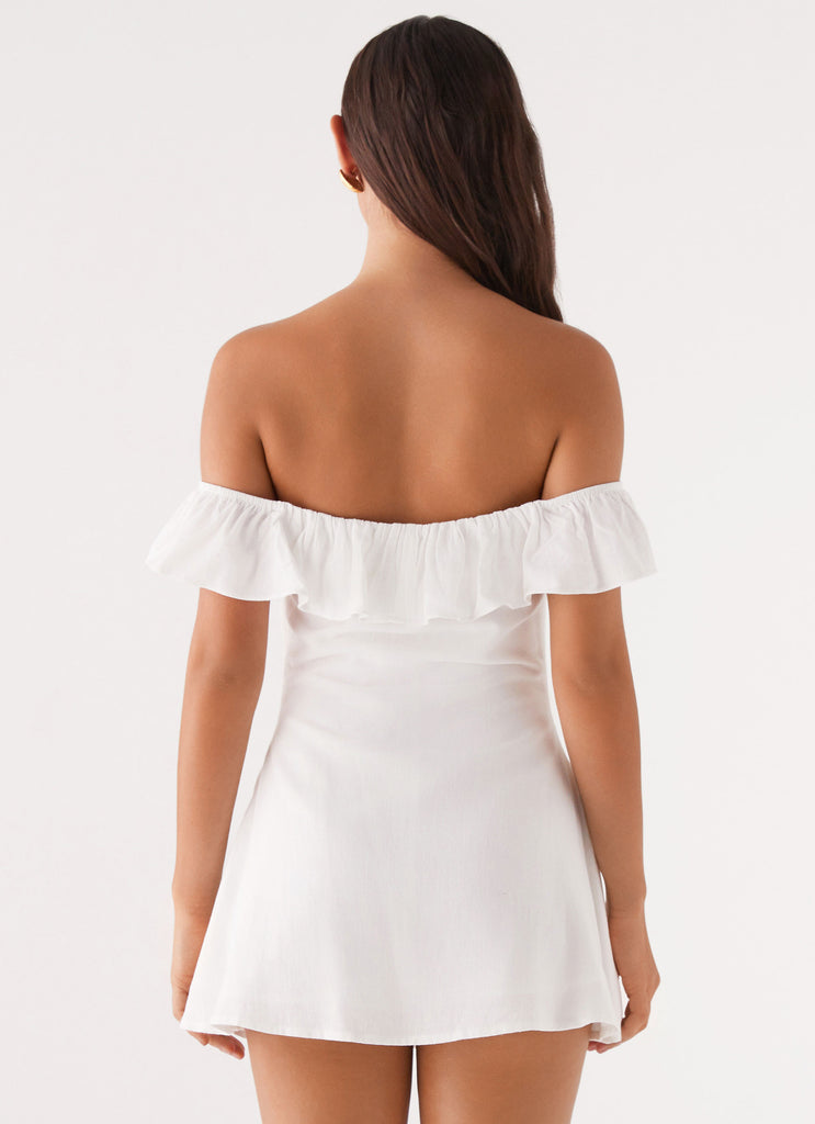 Texas Sun Linen Mini Dress - White Peppermayo US Texas Sun Linen Mini Dress - White Peppermayo US