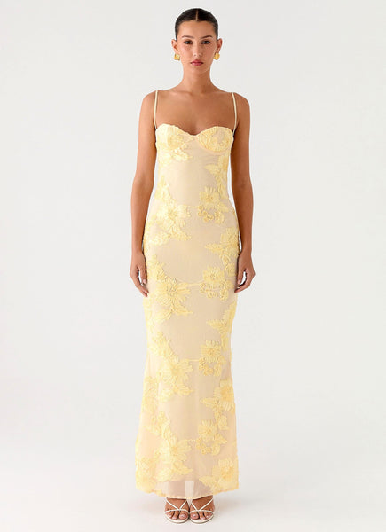 compliment me maxi dress lemon That Girl Maxi Dress