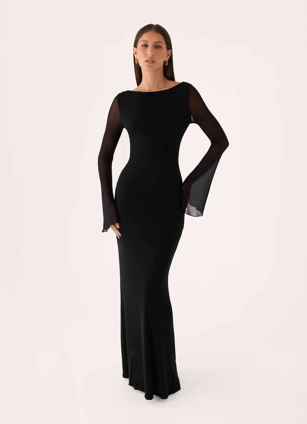 The After Party Backless Maxi Dress - Black
