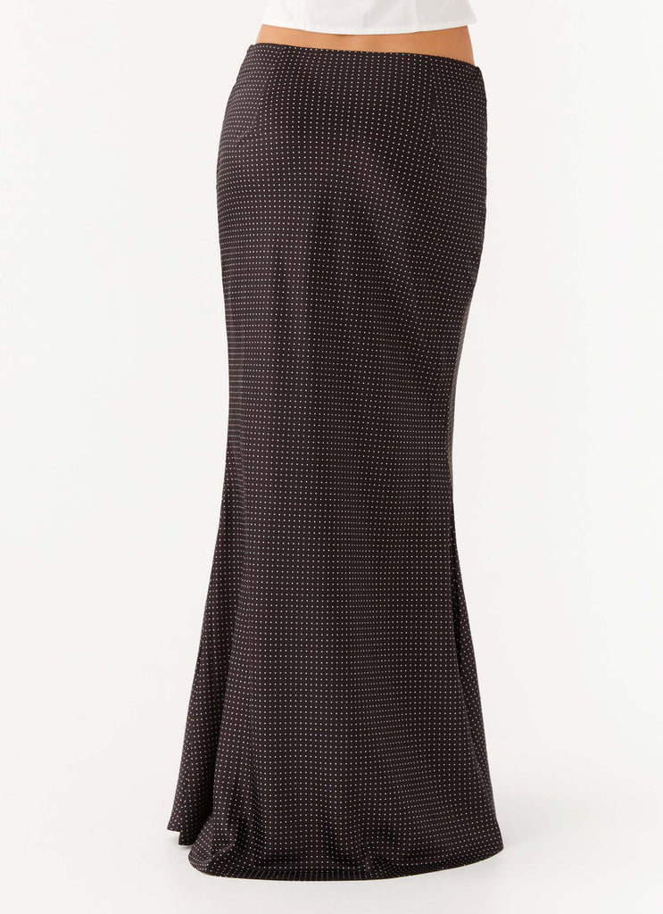 Theadora Maxi Skirt - Black Polkadot