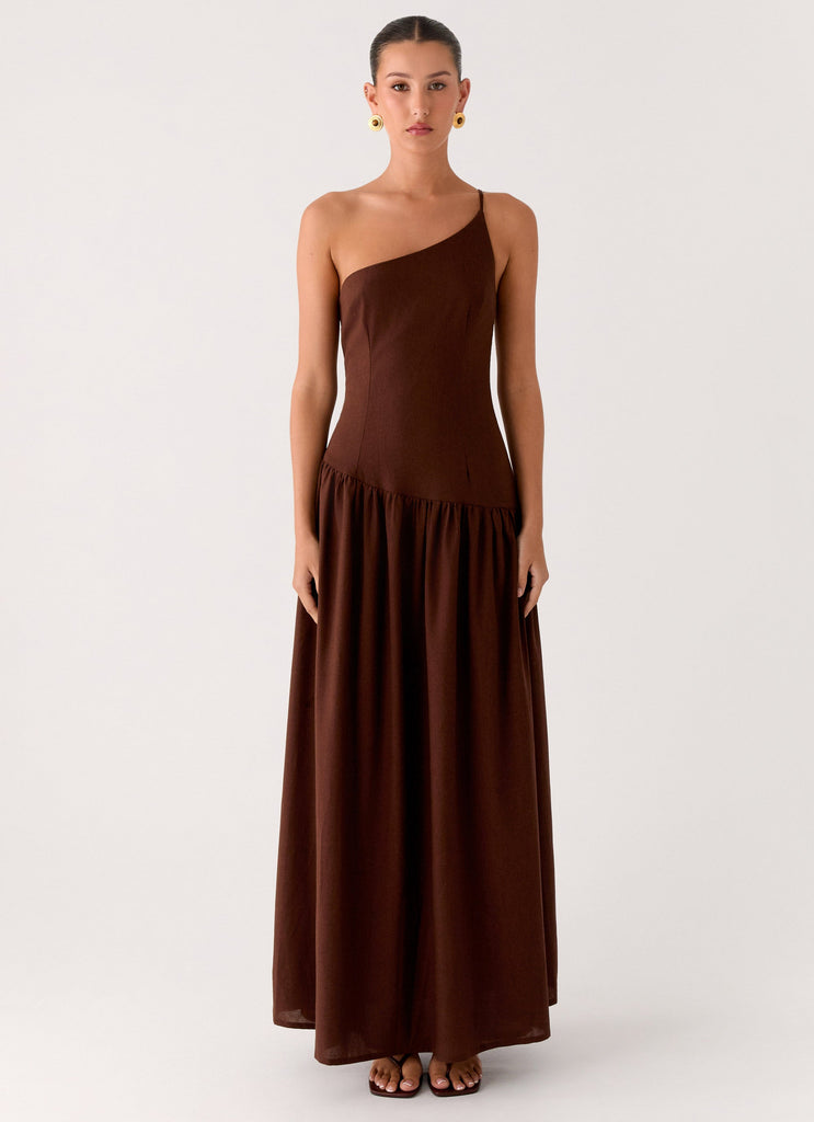 Thinking About You Linen Maxi Dress - Brown Peppermayo US Thinking About You Linen Maxi Dress - Brown Peppermayo US
