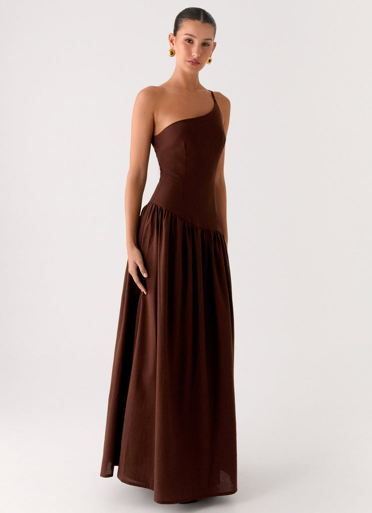 Thinking About You Linen Maxi Dress - Brown Thinking About You Linen Maxi Dress - Brown