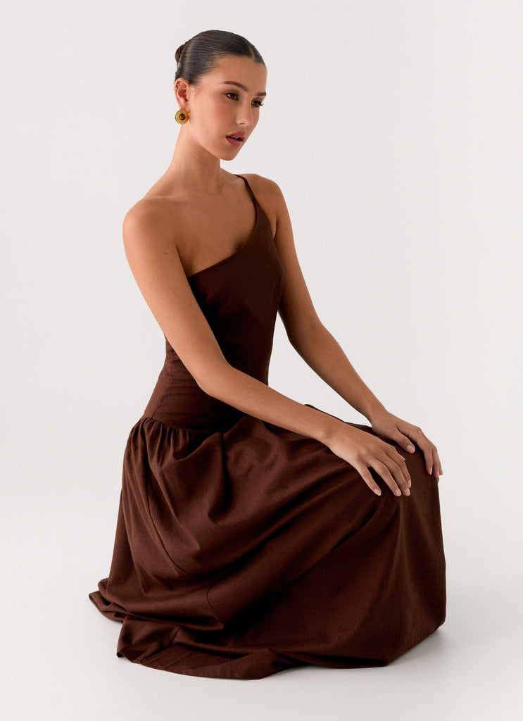 Thinking About You Linen Maxi Dress - Brown Peppermayo US Thinking About You Linen Maxi Dress - Brown Peppermayo US