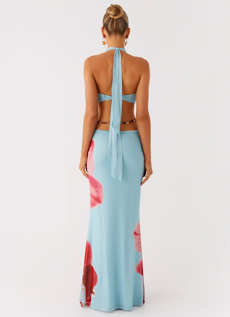 Time To Dance Maxi Dress - Turquoise Bloom Peppermayo US Time To Dance Maxi Dress - Turquoise Bloom Peppermayo US