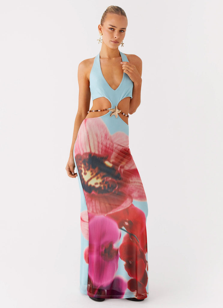Time To Dance Maxi Dress - Turquoise Bloom Peppermayo US Time To Dance Maxi Dress - Turquoise Bloom Peppermayo US