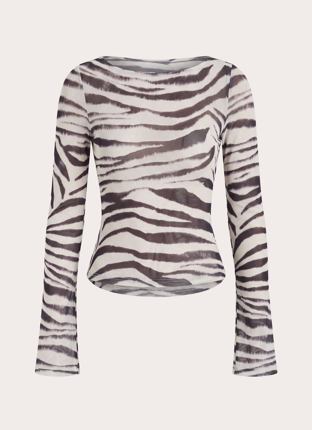 Tiona Mesh Long Sleeve Top - Zebra