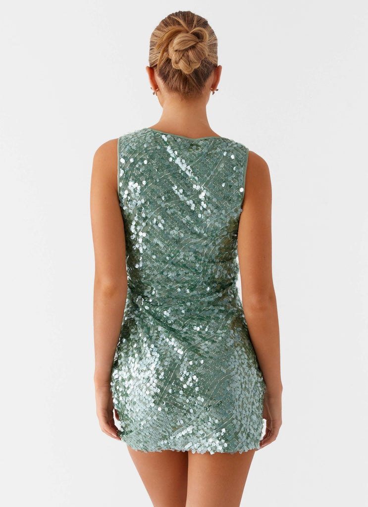 Tongue Tied Sequin Mini Dress - Mint Peppermayo US Tongue Tied Sequin Mini Dress - Mint Peppermayo US