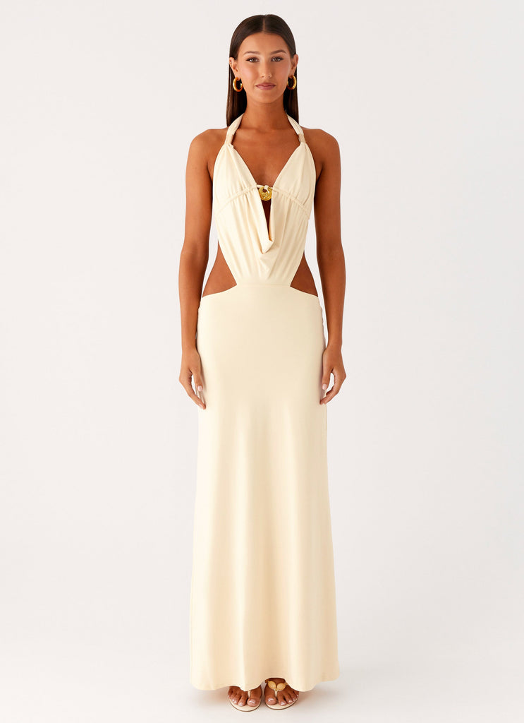 Torina Halter Maxi Dress - Lemon Torina Halter Maxi Dress - Lemon