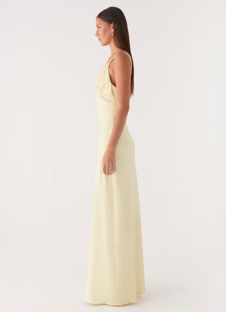 halter maxi dress red Caprice Halter Knit Maxi Dress / Red | MESHKI main image 1