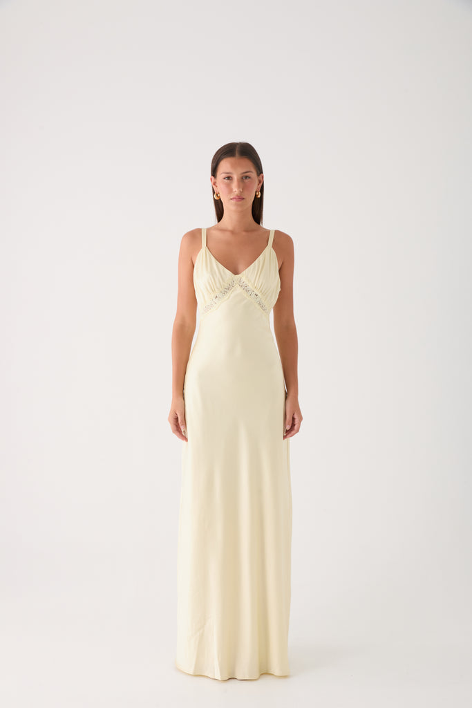 Tove Lace Maxi Dress - Yellow