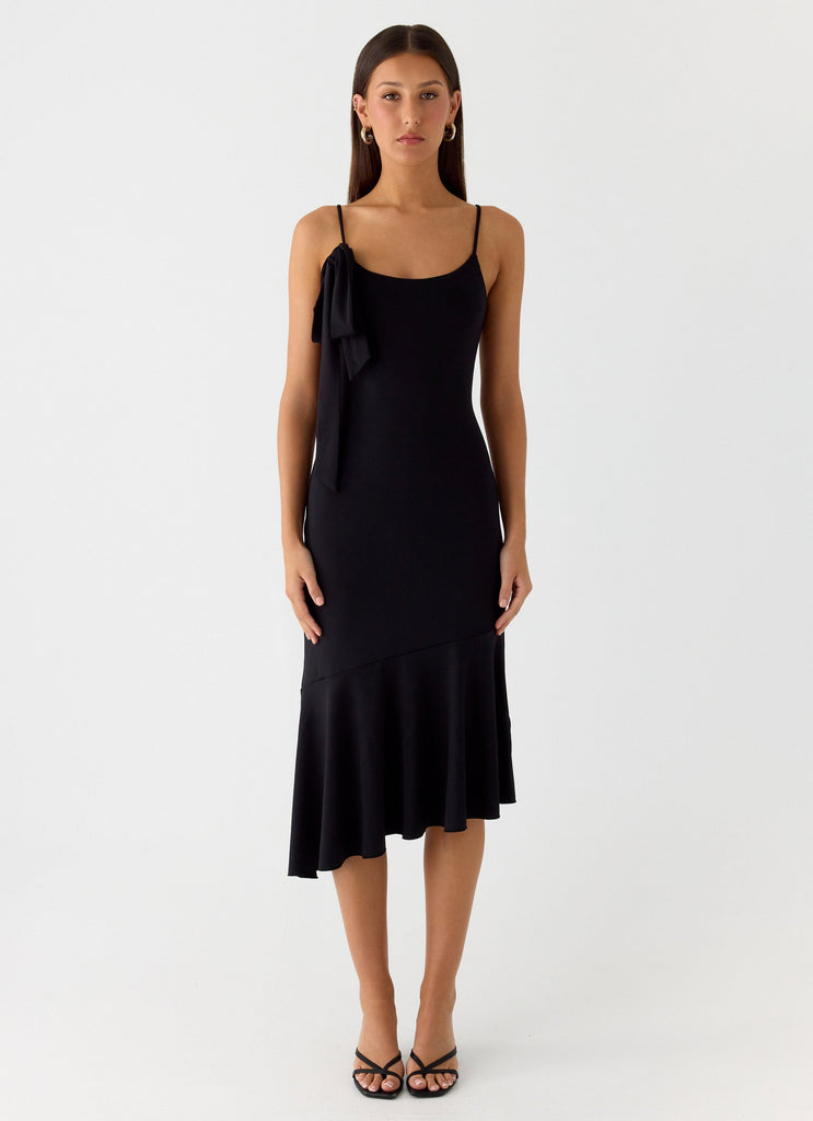 Tranquility Asymmetric Midi Dress - Black Peppermayo US Tranquility Asymmetric Midi Dress - Black Peppermayo US