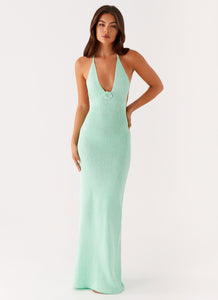 Tropez Knit Maxi Dress Pastel Green 3 Peppermayo