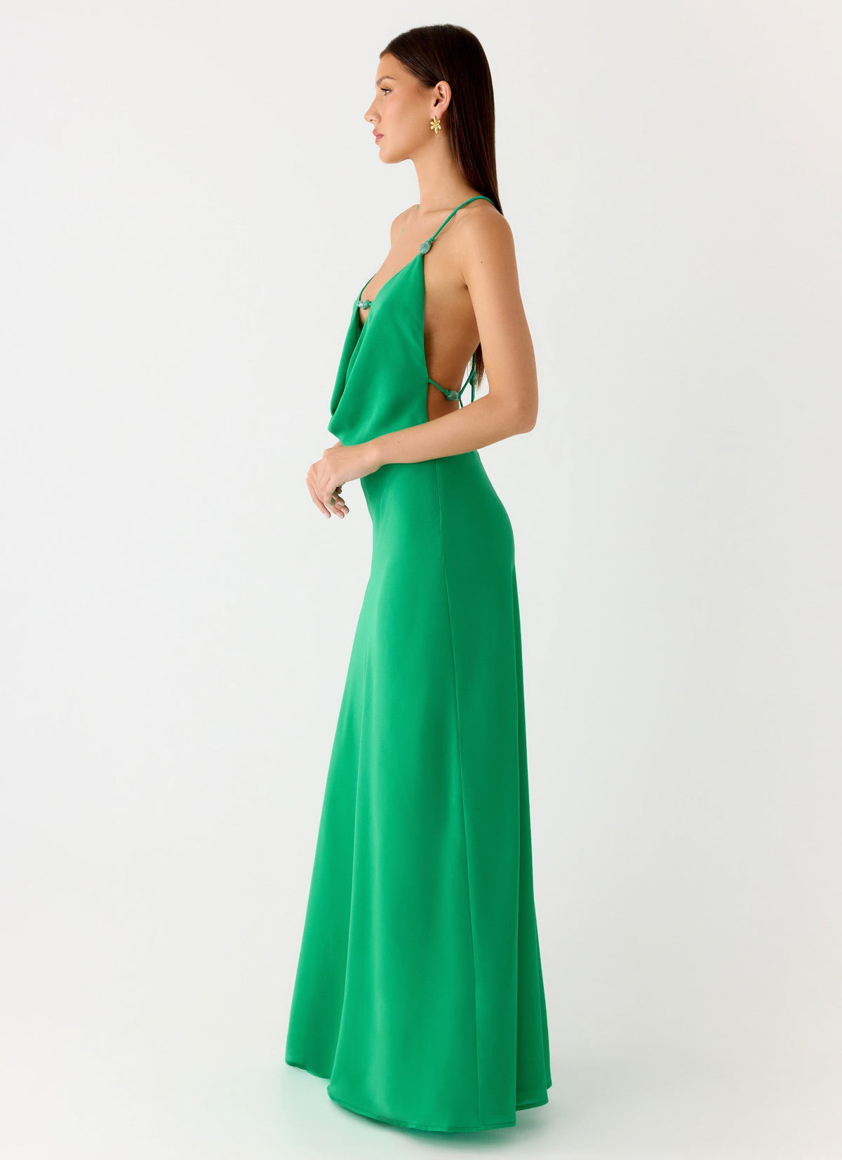 Rush Dress | Tropic Muse Beaded Cowl Maxi Dress