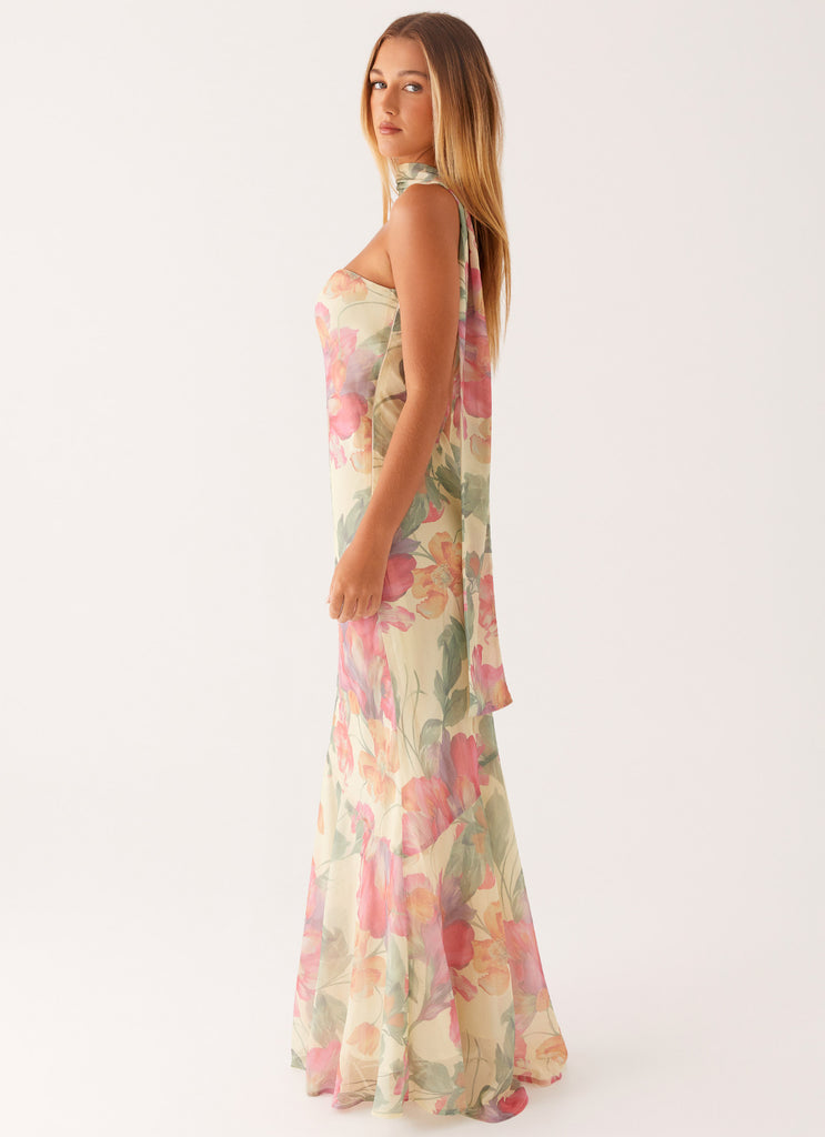 Under The Pagoda Maxi Dress - Yellow Peony