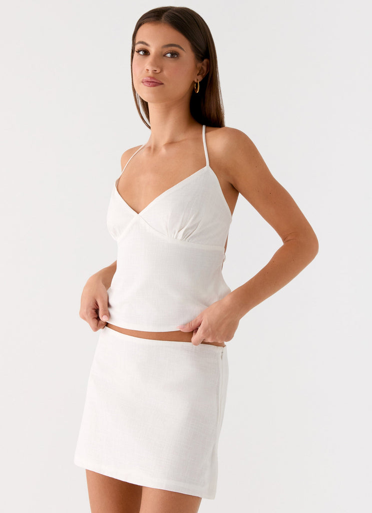 Under Heat Mini Skirt - White
