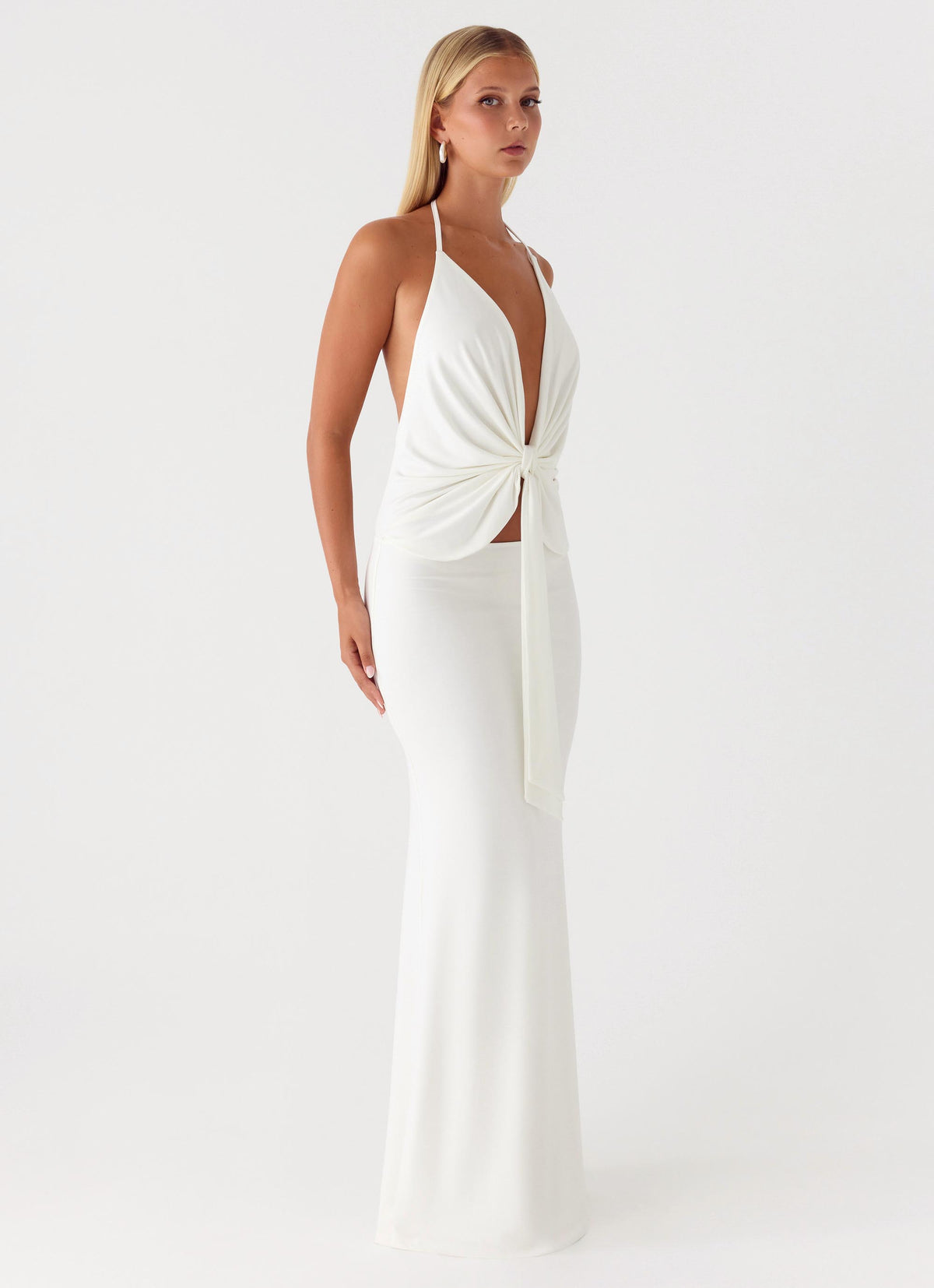peppermayo white maxi dress Sassafras Beaded Flower Strapless by Peppermayo 100% Polyester Size AU 8 / US 4 garment measurements island girl @peppermayo .