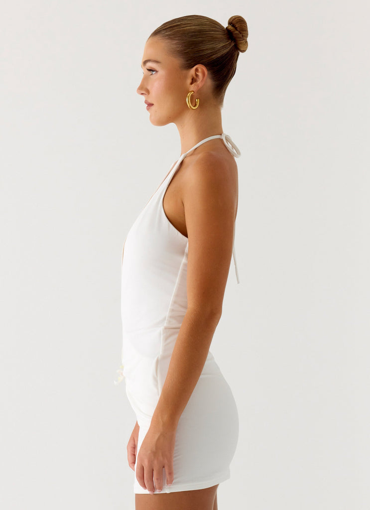 Undo Halter Mini Dress - White Peppermayo US Undo Halter Mini Dress - White Peppermayo US