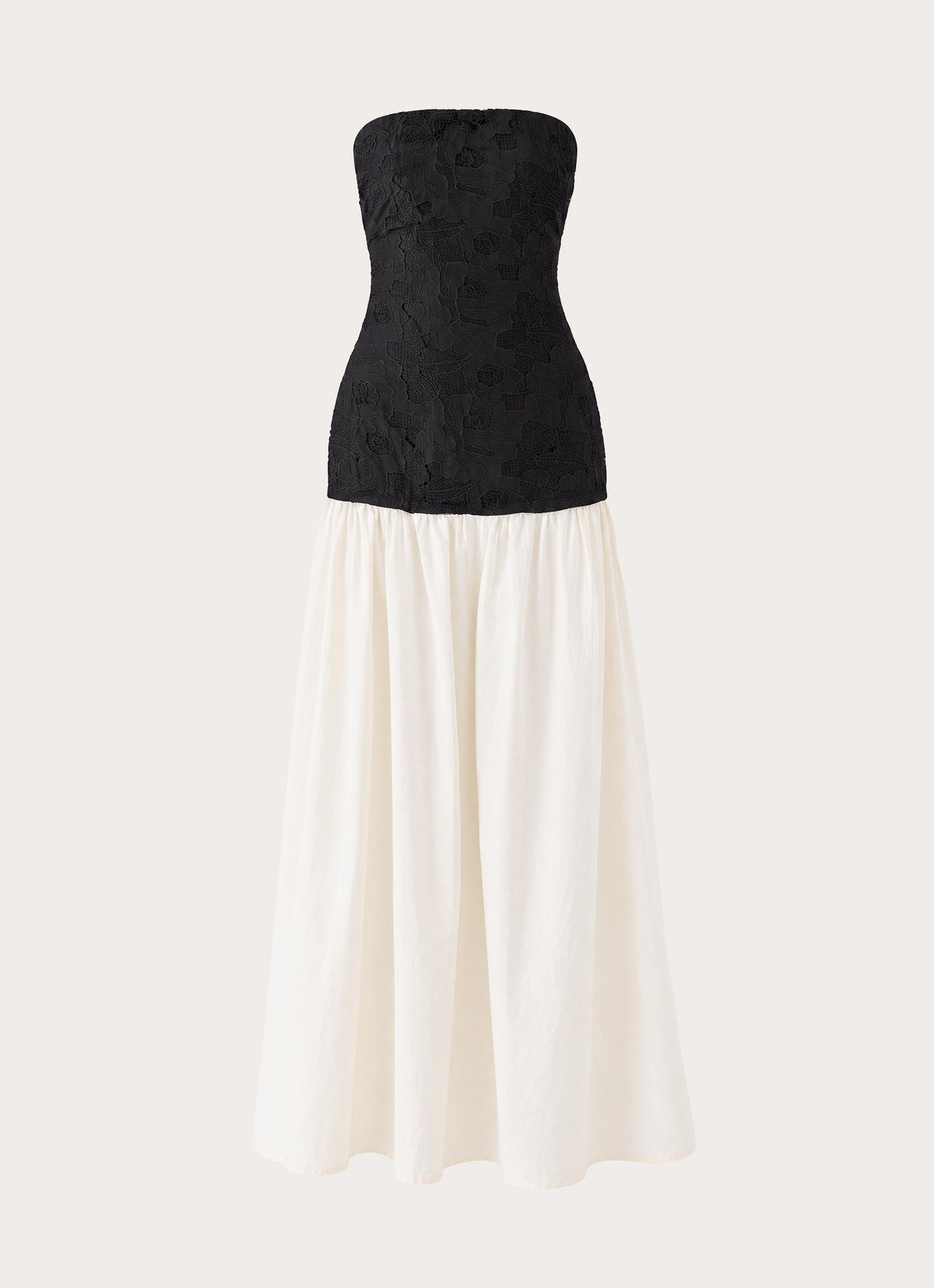 Valette Lace Maxi Dress - Ivory/Black