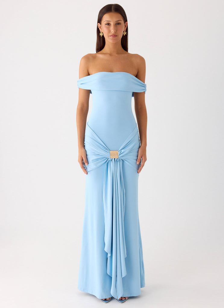 Vee Bardot Maxi Dress - Blue Blue / US 18 Vee Bardot Maxi Dress - Blue Blue / US 18