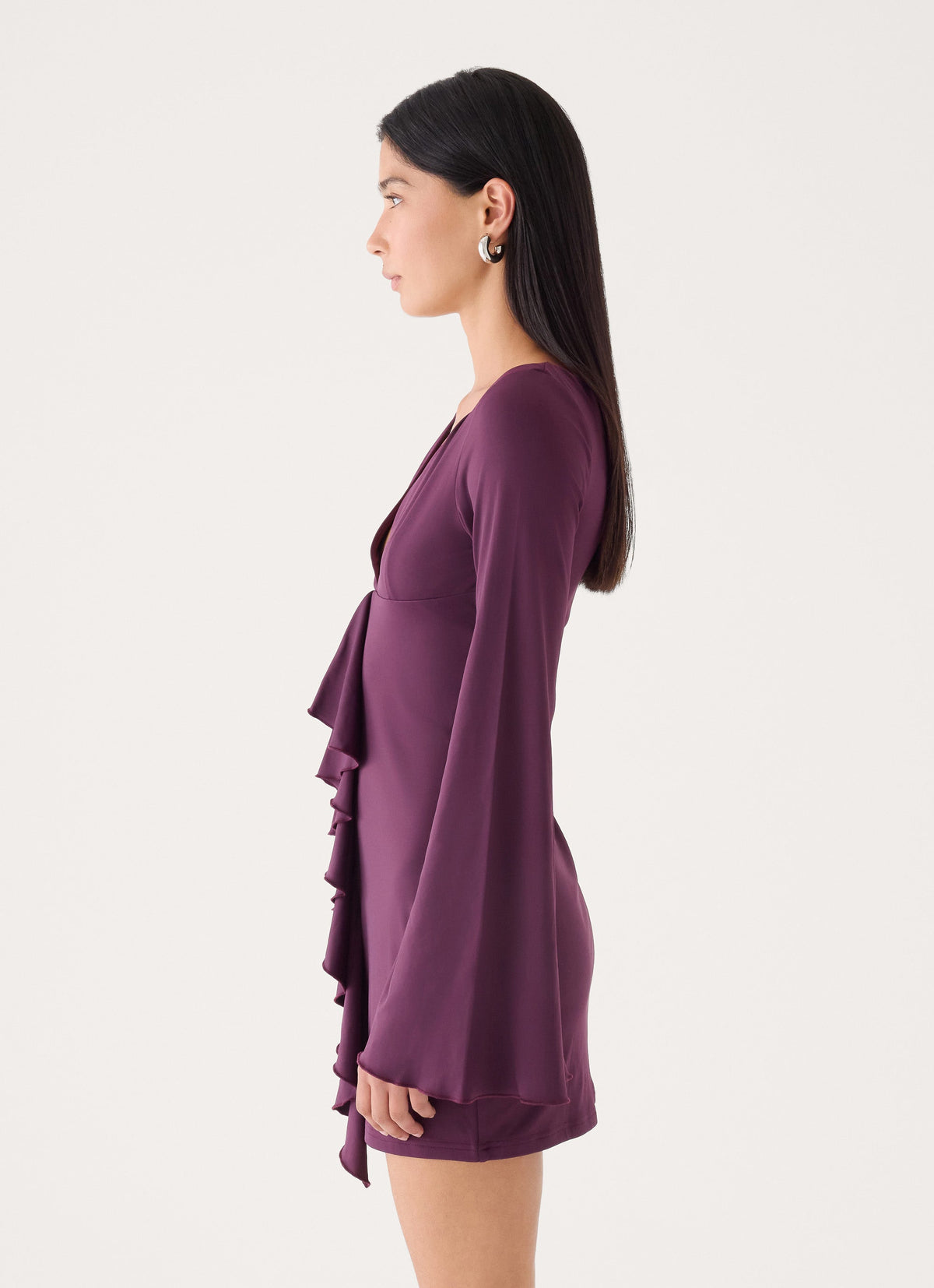 Velocity Jersey Mini Dress - Eggplant