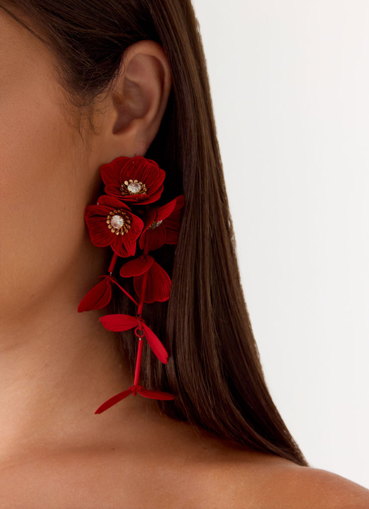 Venetta Earrings - Red