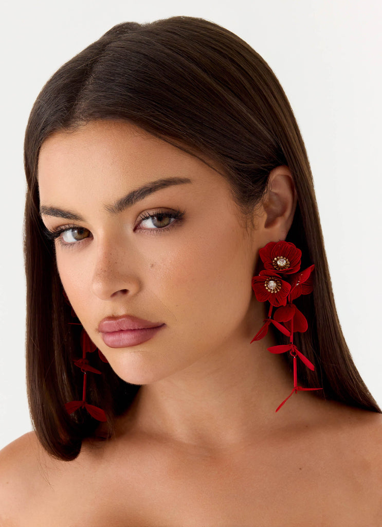 Venetta Earrings - Red