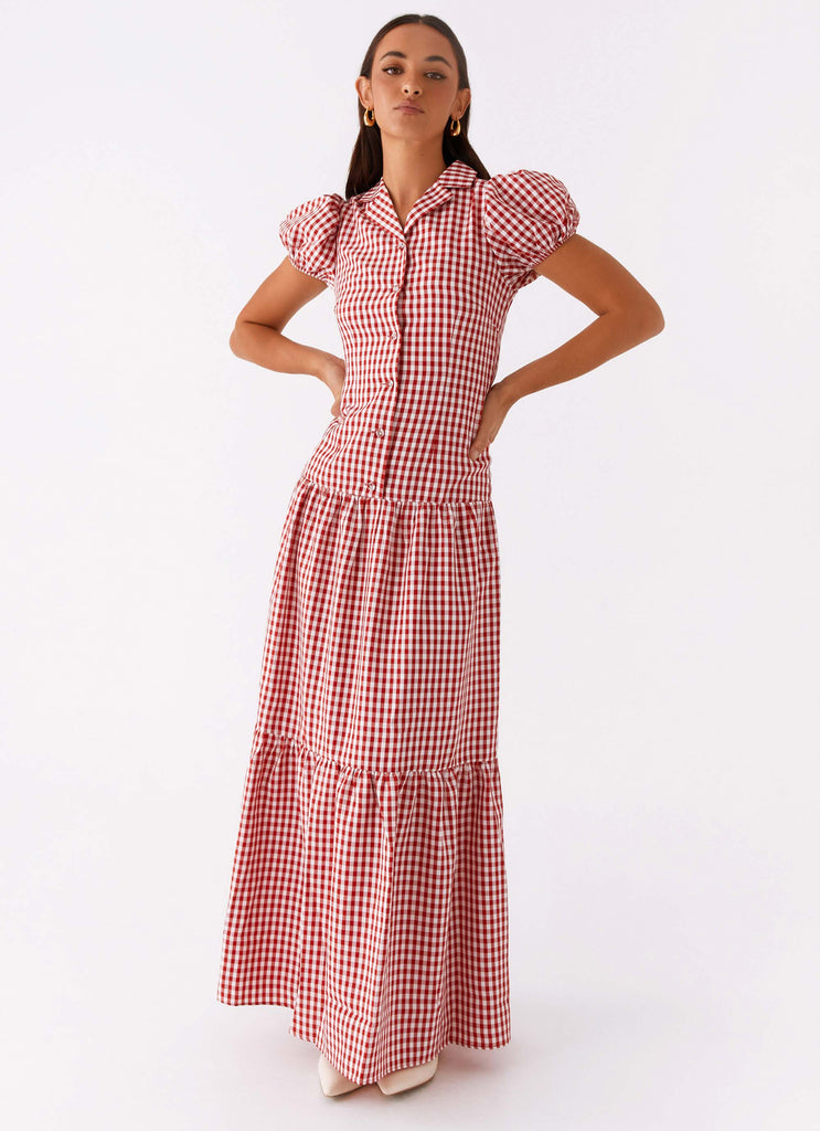 Red gingham dress womens online