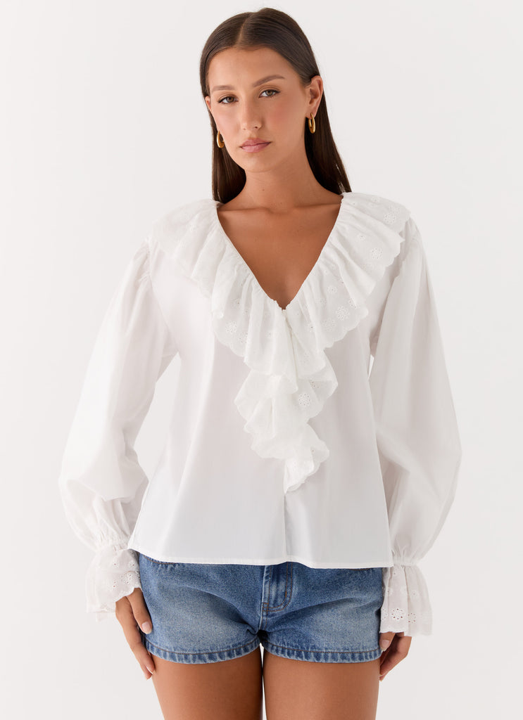 Verrin Cotton Blouse - White – Peppermayo US