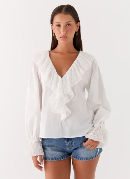 Verrin Cotton Blouse - White – Peppermayo US